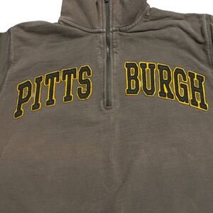 🏴‍☠️Vintage Men’s 47 Brand Brown Pittsburgh Pirates Half-Zip Sweatshirt Size M